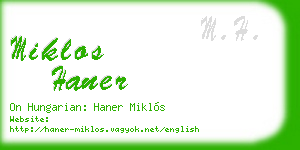 miklos haner business card